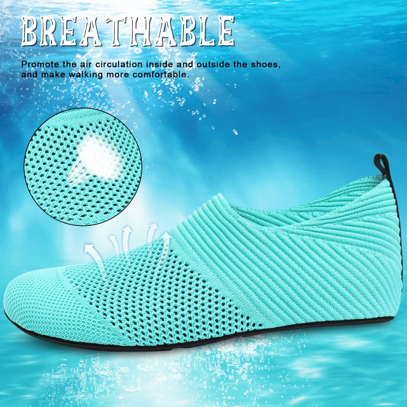 ANLUKE Water Shoes for Womens Mens Barefoot Quick-Dry Aqua Socks for Beach Swim Surf Yoga (40/41, KGreen) - Image 3
